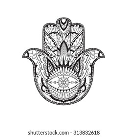 Ethnic ornamental hamsa, for cards, designs, banners