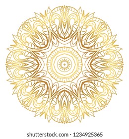 Ethnic ornamental mandala. Decorative design element. Vector illustration