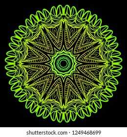 Ethnic ornamental mandala. Decorative design element. Vector illustration.