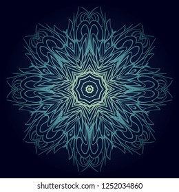 Ethnic ornamental mandala. Decorative design element. Vector illustration