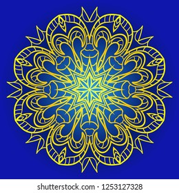 Ethnic ornamental mandala. Decorative design element. Vector illustration