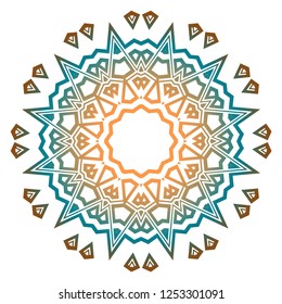 Ethnic ornamental mandala. Decorative design element. Vector illustration.