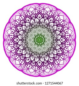 Ethnic ornamental mandala. Decorative design element. Vector illustration.