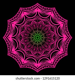 Ethnic ornamental mandala. Decorative design element. Vector illustration