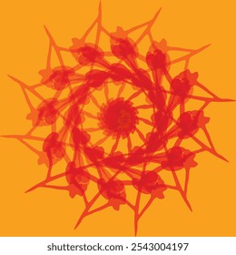 Ethnic Ornamental Mandala. Decorative Design Element. Vector Illustration. Sunrise color.