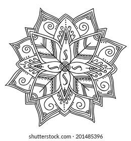 Ethnic ornamental mandala. Round pattern. Vector art