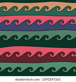 Ethnic ornamental pattern inspired by Buryat, Mongolian, Kazakh, Tatar and Bashkir heritage with meander motif