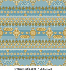 Ethnic ornamental seamless pattern. Wrapping native print. Design of India. Tribal ornament, Mexican decor. Bohemian, boho background, for wrapping paper, wallpaper, textile