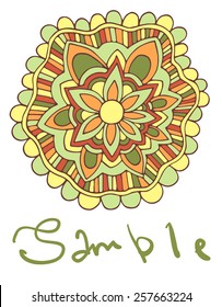 Ethnic ornamental spring boho background with place for text. Vector floral banner with flowers. For inviting, greeting cards, labels.