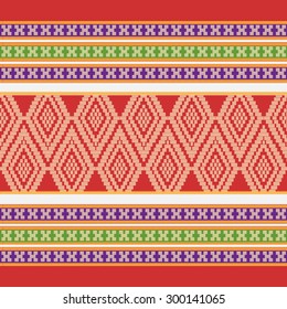 ethnic ornamental textile geometric motifs pattern.