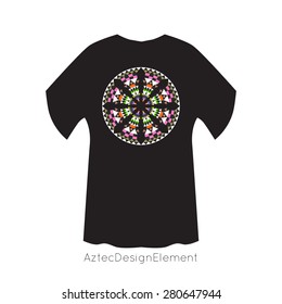 Ethnic ornamental textile pattern for your own design. Aztec design element on the shirt. Vector