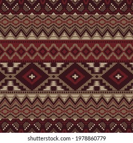 Ethnic ornamental textile seamless geometric pattern