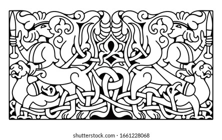 Ethnic ornamental vintage border. Vector illustration