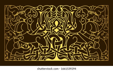 Ethnic ornamental vintage border. Vector illustration