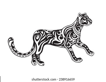 Ethnic ornamented panther