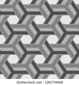 Ethnic ornament.Geometric pattern. Hexagons, quadrangles, figures motif. Folk image.Polygons backdrop. Mosaics background. Digital paper, web design, textile print. Tribal wallpaper.Seamless vector.
