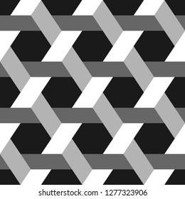 Ethnic ornament.Tribal wallpaper. Polygons backdrop. Folk image. Geometric figures pattern. Hexagons, quadrangles motif. Mosaics background. Digital paper, web design, textile print. Seamless vector