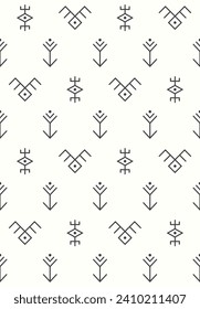 Diseño de patrones geométricos sin fisuras de contorno étnico. Ilustración vectorial.