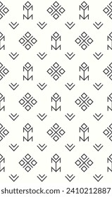 Diseño de patrones geométricos sin fisuras de contorno étnico. Ilustración vectorial.