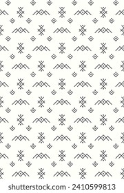 Ethnic outline geometric seamless pattern design. Vector illustration.