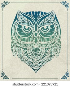 Ethnic owl / african / indian / totem 