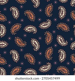 Fondo de patrón de damasco de paisley étnico. Fondo de estilo damasco dibujado a mano.