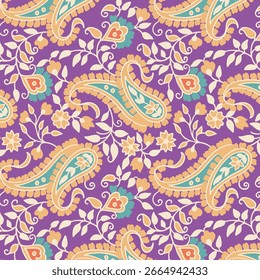 ethnic paisley floral pattern background