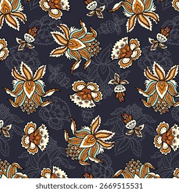 ethnic paisley floral pattern background
