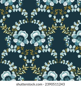 Ethnic paisley floral seamless Vector pattern. batik style background.