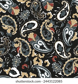 Ethnic paisley ornament, for fabric, textile, cards, wrapping paper, wallpaper pattern. ornamental background