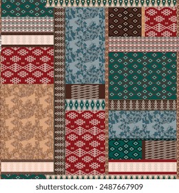ethnic  patchwork pattern on background