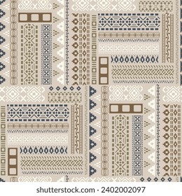 ethnic patchwork seamless pattern on background
