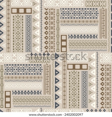 ethnic patchwork seamless pattern on background Сток-фото © 
