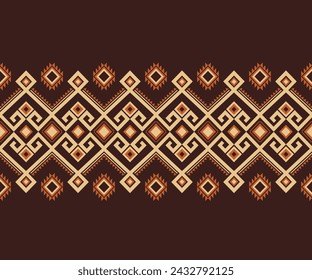 ethnic patten concept, geometric fabric pattern, brown, flowers, native ethnic, beautiful colors, designed for backgrounds, promoters, advertisements, flyers, websites, ethnic events