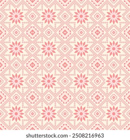 Ethnic pattern Abstract geometric fabric Vector oriental illustration retro embroidery repeating texture