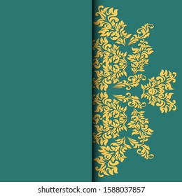 Ethnic pattern. Abstract greeting card, background with flowers and decorative leaves. For gifts, decoration and invitations for your design. With a place for you inscription.