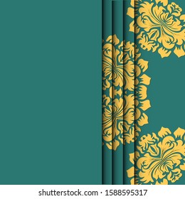 Ethnic pattern. Abstract greeting card, background with flowers and decorative leaves. For gifts, decoration and invitations for your design. With a place for you inscription.