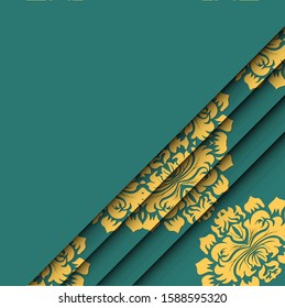Ethnic pattern. Abstract greeting card, background with flowers and decorative leaves. For gifts, decoration and invitations for your design. With a place for you inscription.