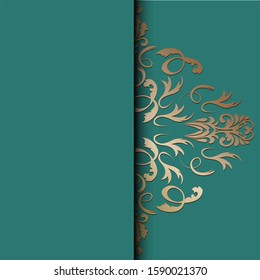 Ethnic pattern. Abstract greeting card, background with flowers and decorative leaves. For gifts, decoration and invitations for your design. With a place for you inscription.