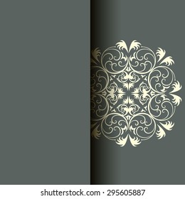 Ethnic pattern. Abstract greeting card, background with flowers and decorative leaves. For gifts, decoration and invitations for your design. With a place for you inscription.