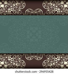 Ethnic pattern. Abstract greeting card, background with flowers and decorative leaves. For gifts, decoration and invitations for your design. With a place for you inscription.