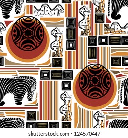 Ethnic pattern with African motifs