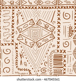 Ethnic pattern - African style seamless texture vector.