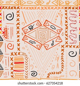Ethnic pattern - African style seamless texture vector.