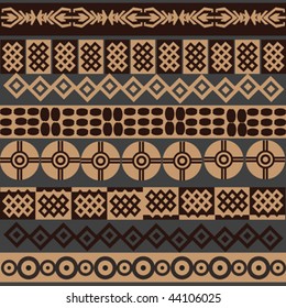 Ethnic pattern with african symbols & ornaments