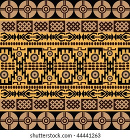 Ethnic pattern with african symbols & ornaments