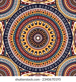 ethnic pattern african tribal fabric Colorful yellow black circular geometric pattern seamless for textile background,texture,batik,carpet,mosaic,ceramics,backdrop,wallpaper,clothing,craft,wrapping