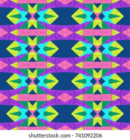 Ethnic pattern. Aztec fabric. Geometric tribal ornament. Brazilian or Mexican print. Clothes or interior design. Spiritual fashion. Traditional homespun textile. Vector seamless pattern.