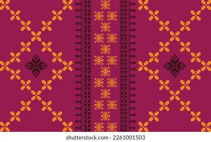 Ethnic pattern for background. Batik songket motif for clothing , background, printing, card and textile product. Indonesian songket batik colorful.