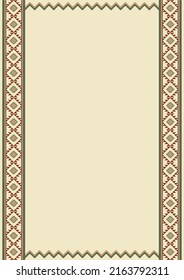 Ethnic pattern background with copy space for text. For banner, fliers, business card, restaurant menu, web background, Boho frame. Size A4.